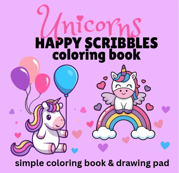 Unicorns Happy Scribbles book cover
